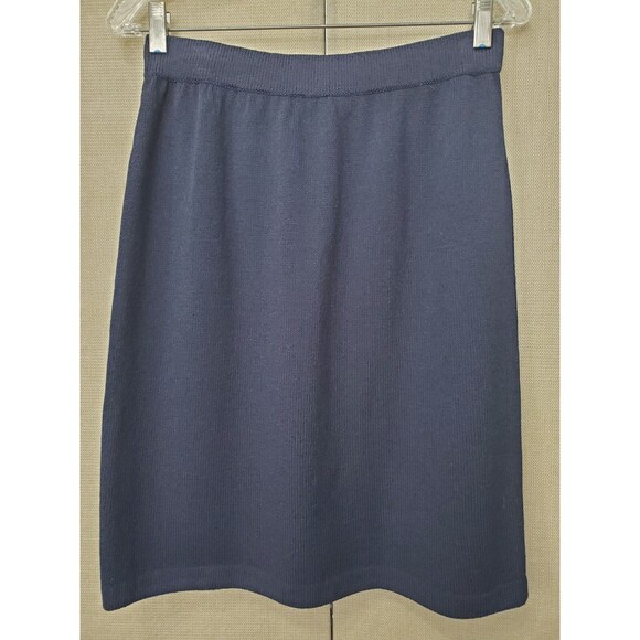 St. John Basics Santana Knit Blue Pull-On Skirt Size 8 - Picture 2 of 5